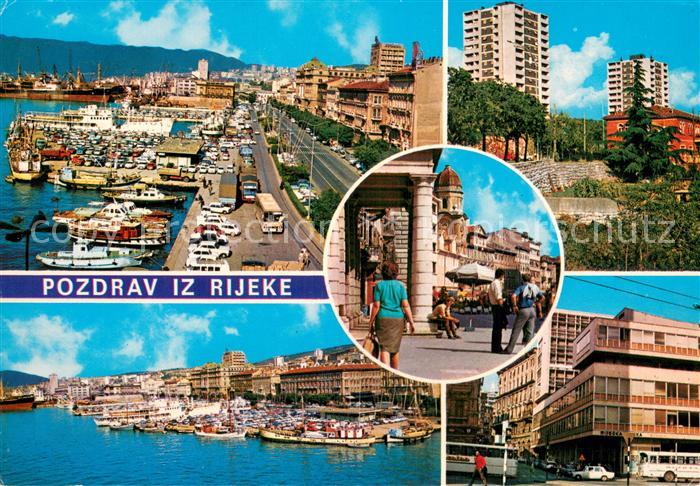 Rijeka Fiume Hafen Uferstrasse Hochhaeuser Partie Innenstadt