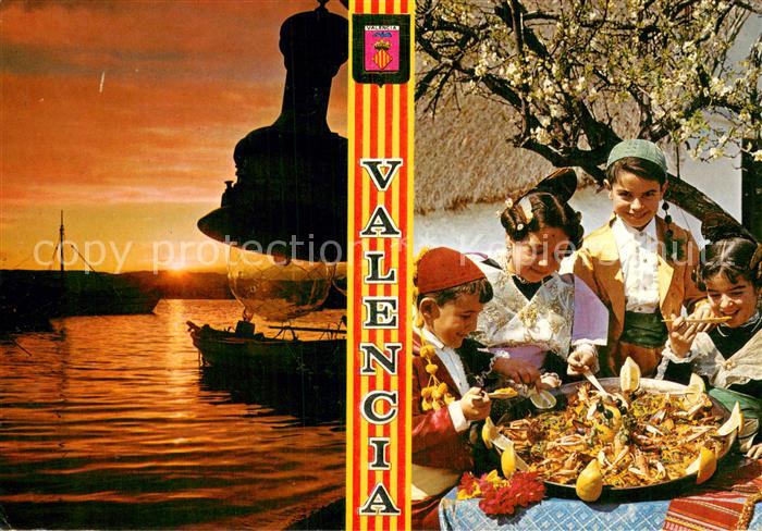 Valencia  Valenciana ES Puesta de sol y paella valenciana