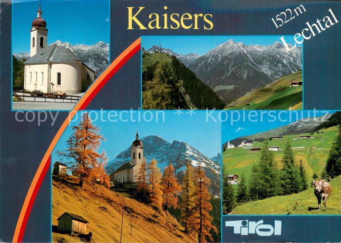 Kaisers Lechtal Tirol AT Panorama Bergdorf Kirche Alpenpanorama