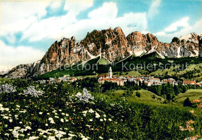 Cortina d Ampezzo Panorama Bergwiese Pomagagnon Dolomiten