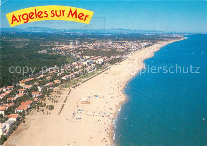 Argeles-sur-Mer 66 Pyrenees-Orientales Front de mer et la plage vue aérienne
