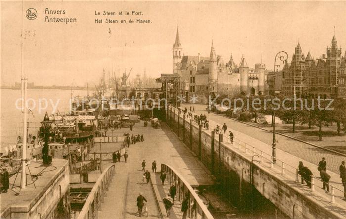Anvers Antwerpen Le Steen et le Port