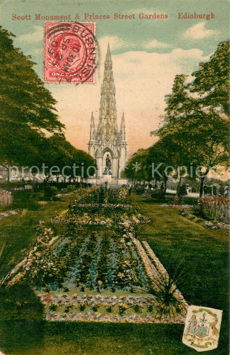 Edinburgh  Scotland UK Scott Monument and Princes Street Gardens