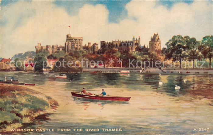 London  UK Windsor Castle from the River Thames