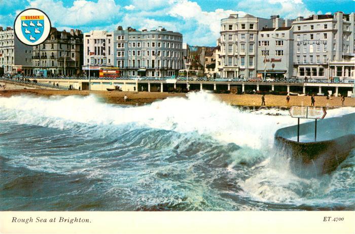 Brighton  East Sussex UK Rough Sea at Brighton