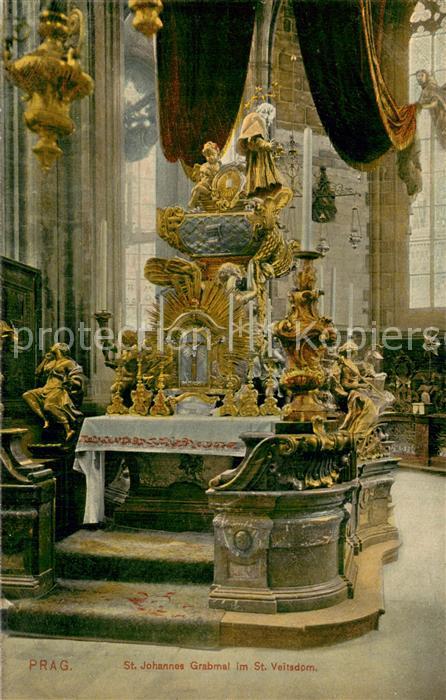 Prag  Prahy Prague St Johannes Grabmal im St Veitsdom