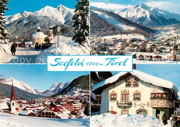 Seefeld Tirol Seekirchl mit Reitherspitze mit Hocheder Wetterstein und Karwendel