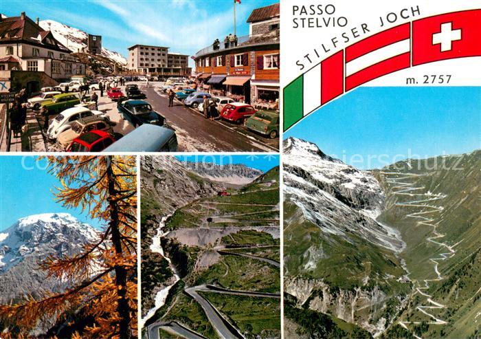 Stilfserjoch Passo dello Stelvio Ortspartie Panorama Serpentinen