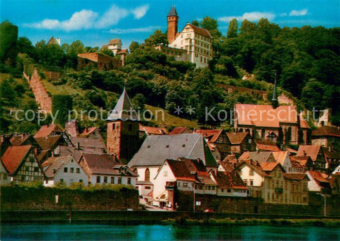 Hirschhorn Neckar Ortspartie mit Burg