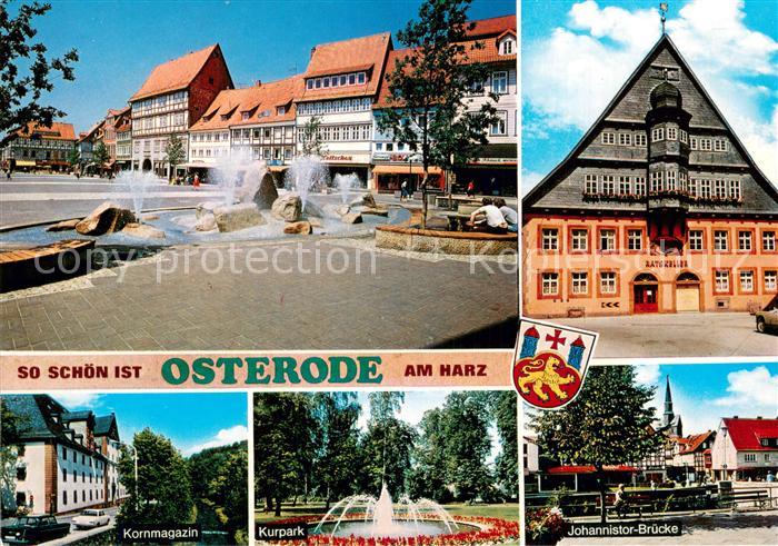 Osterode Harz Stadtplatz Ratskeller Kornmagazin Kurpark Johannistor Bruecke
