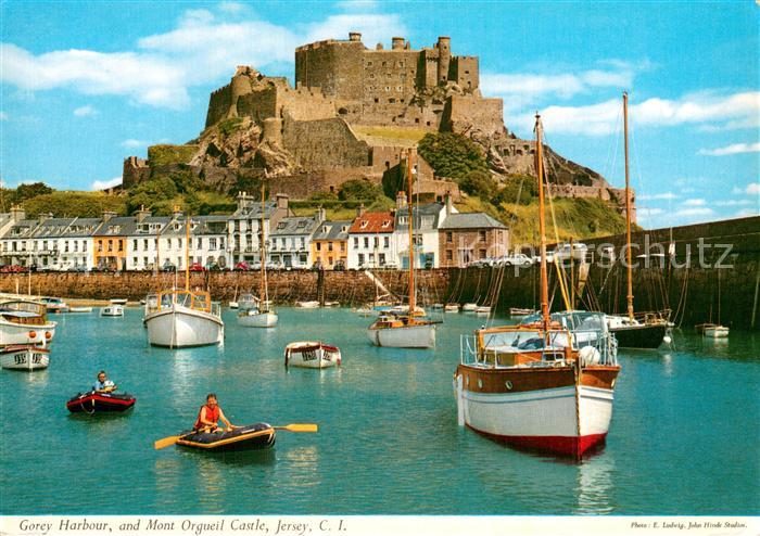 Gorey Jersey Harbour and Mont Orgueil Castle