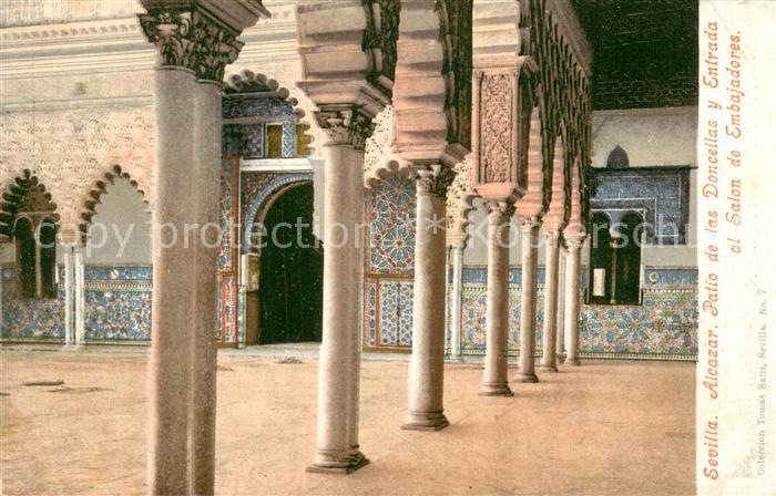 Sevilla Andalucia ES Alcazar Patio de las Doncellas y Entrada