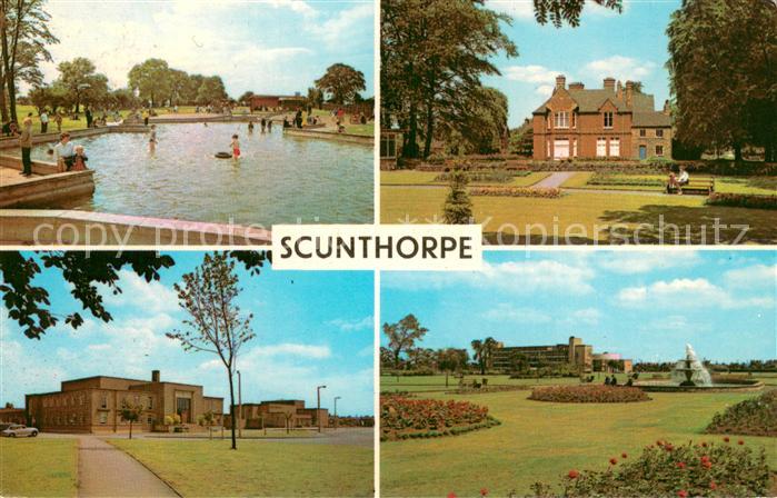 Scunthorpe UK Childrens Boating Lake Police Station and Civic Theatre Museum Gar