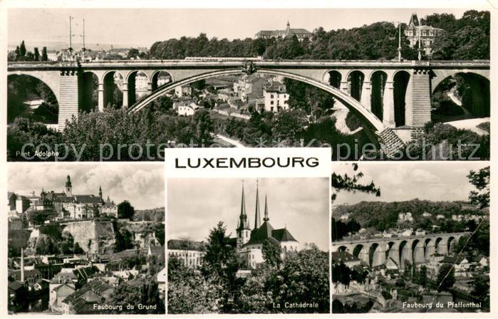 Luxembourg  Luxemburg Pont Adolphe Faubourg du Grund La Cathedrale Faubourg du P