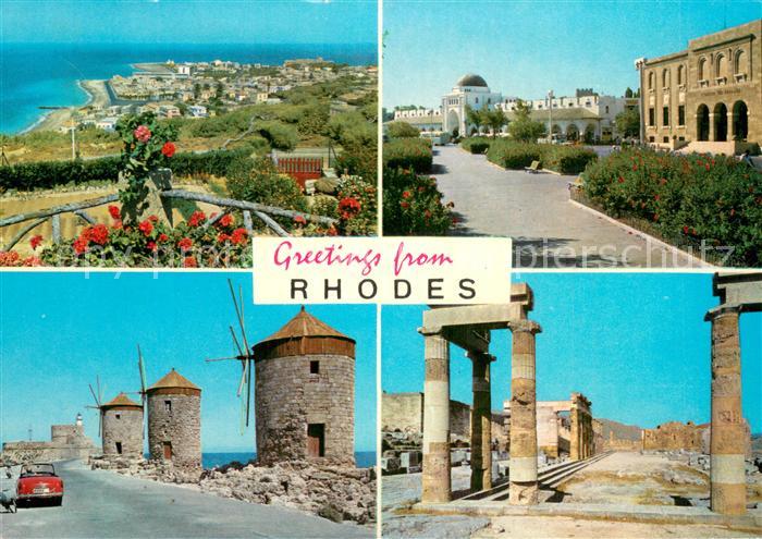 Rhodes Rhodos Greece Panorama Teilansichten Tuerme Saeulen Ruinen