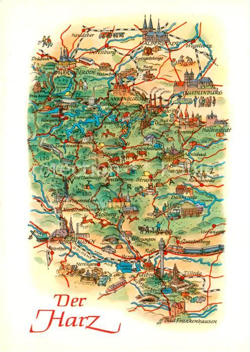 Harz Region Gebietskarte