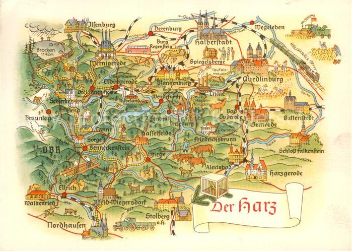 Harz Region Gebietskarte
