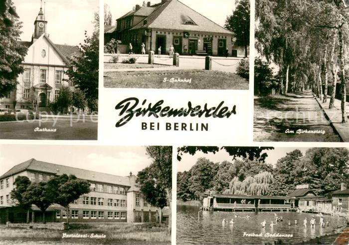 Birkenwerder Rathaus Bahnhof Birkensteig Baumallee Pestalozzi-Schule Freibad Bod