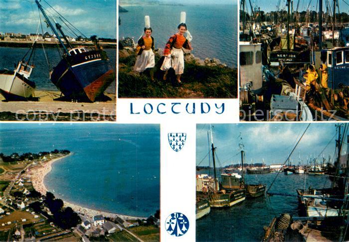 Loctudy 29 Finistere Le port de peche et la plage Vue aerienne