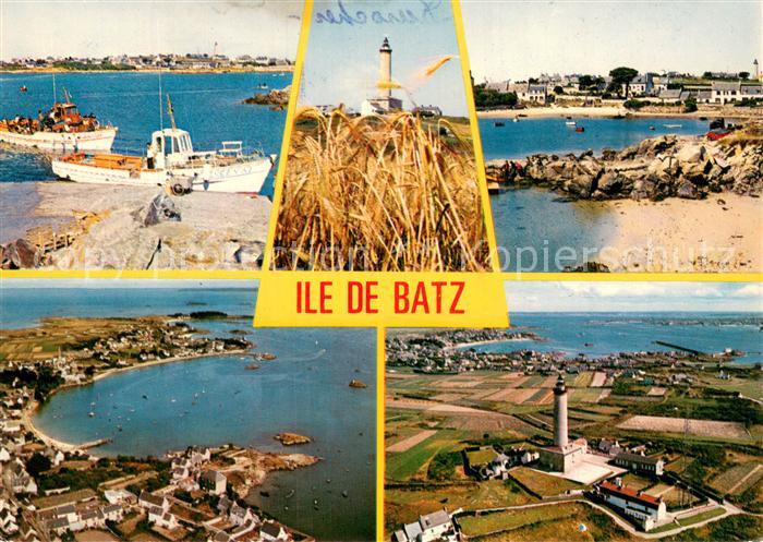 Ile-de-Batz 29 Finistere Embarcadere le phare et le port Vue aerienne