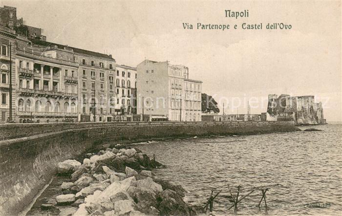 Napoli Neapel IT Via Partenope e Castel dell'Ovo