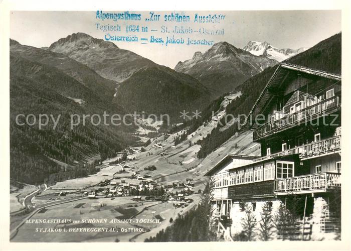 St Jakob Defereggen Tirol AT Alpengasthaus Zur schoenen Aussicht Panorama
