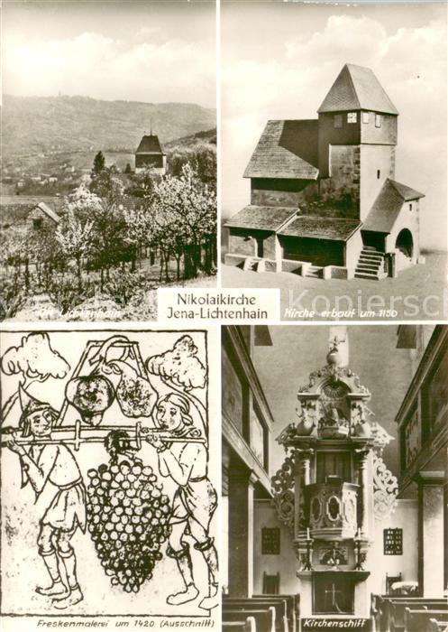 Lichtenhain Jena Panorama Kirche Freskenmalerei Kirchenschiff