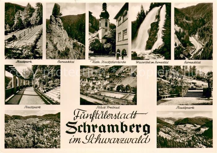 Schramberg Stadtpark Bernecktal Kath Stadtpfarrkirche Wasserfall im Bernecktal S