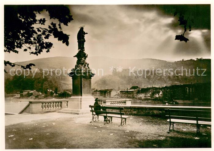 Heidelberg Neckar Aussichtspunkt am Neckar u. Bergwald