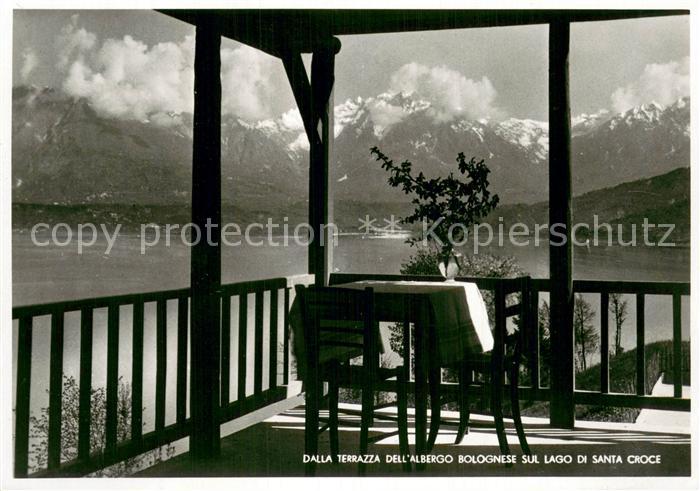 Lago di Santa Croce Dalla Terrazza dell Albergo Bolognese