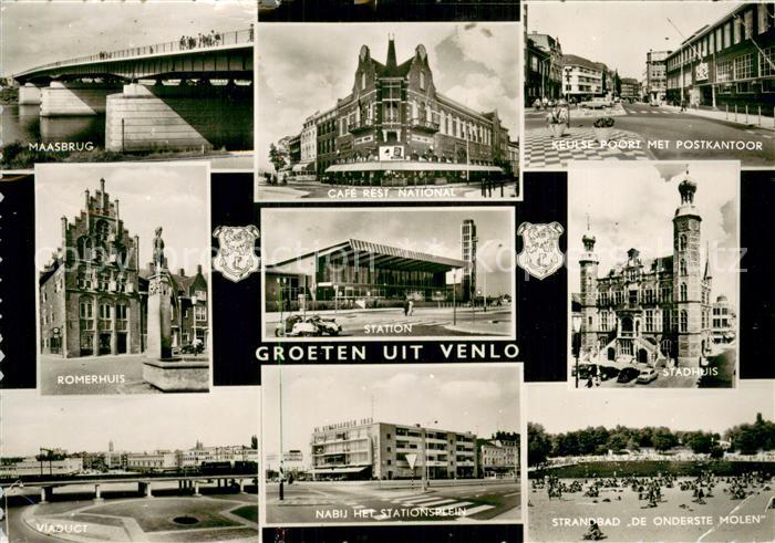Venlo NL Maasbrug - Romerhuis - Viaduct - Station - Stadhuis