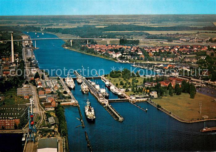 Holtenau Kiel Fliegeraufnahme Holtenauer Schleusen m. Hochbruecken