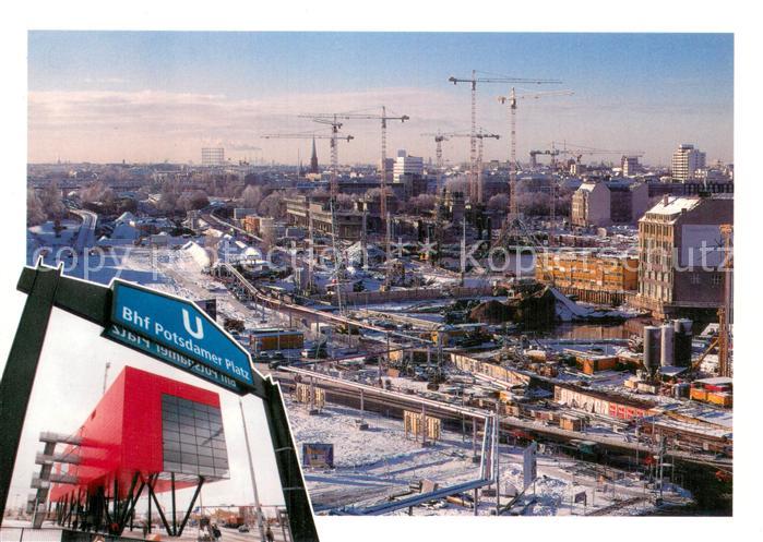 BERLIN  CITY Fliegeraufnahme Potsdamer Platz m. Infobox