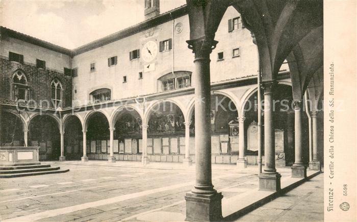 Firenze Florenz Cortile della Chiesa della ss Annunziata