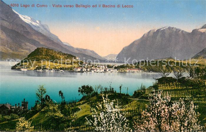Bellagio Lago di Como IT ed il Bacino di Lecco