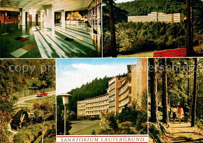 Schwabhof Sanatorium Lautergrund Foyer Wasserrad Waldweg