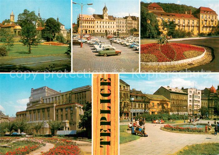 Teplice  Teplitz-Schoenau CZ Lazensky park Morxoxo namesti Kamenne lazne Divadlo