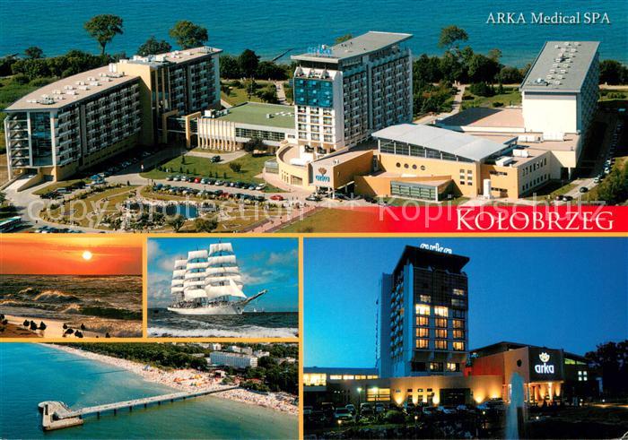 Kolobrzeg Kolberg Ostseebad PL Arka Medical SPA Fliegeraufnahmen Dreimast Segels