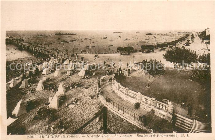 Arcachon 33 Gironde Grande Jetee Le Bassin Boulevard Promenade
