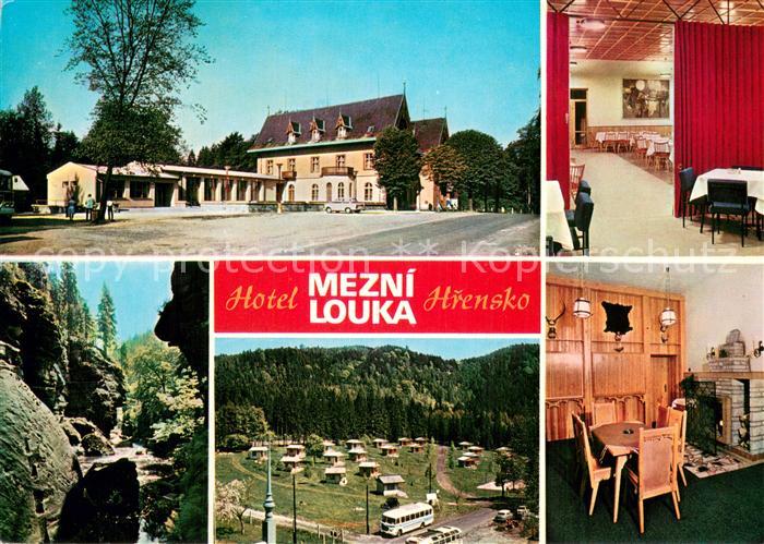 Hrensko Herrnskretschen Boehmen CZ Hotel Mezni louka Jidelna Partie z Tiche sout