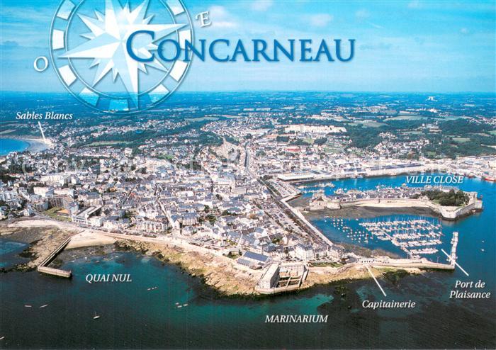 Concarneau 29 Finistere Vue generale aerienne de l’agglomeration et des ports pe