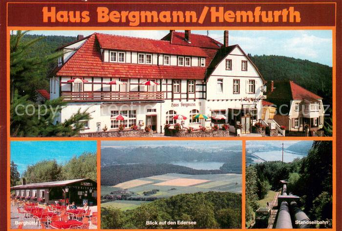 Hemfurth-Edersee Hotel Restaurant Haus Bergmann Blick auf den Edersee Standseilb