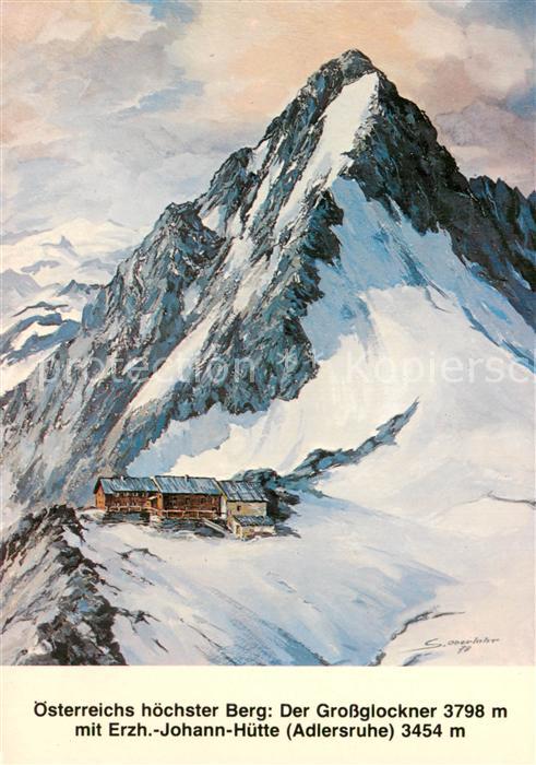 Grossglockner oesterreichs hoechster Berg mit Erzherzog Johann Huette Adlersruhe