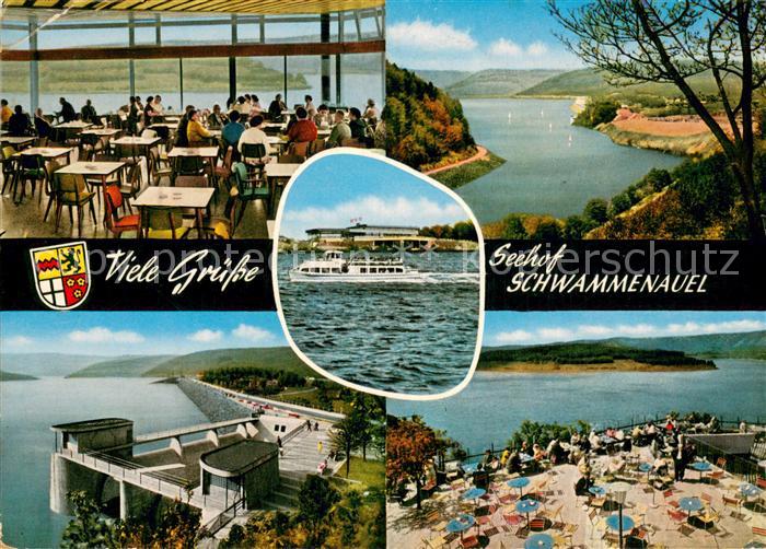 Schwammenauel Heimbach Seehof Restaurant Terrasse Stausee Sperrmauer Fahrgastsch