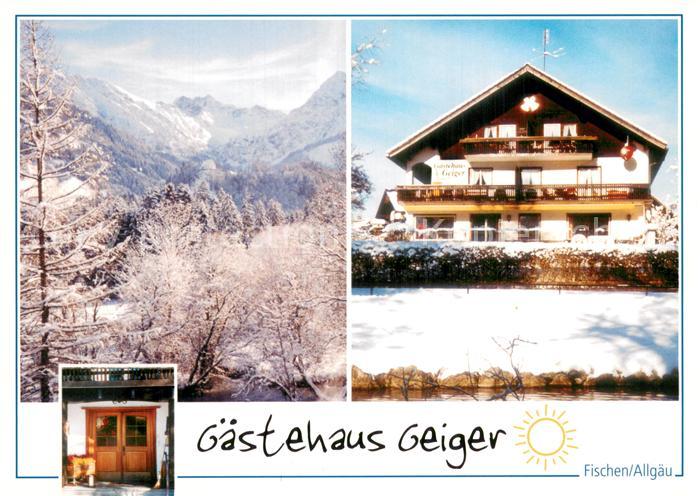 Fischen Allgaeu Gaestehaus Geiger am Kurpark Winterpanorama Allgaeuer Alpen