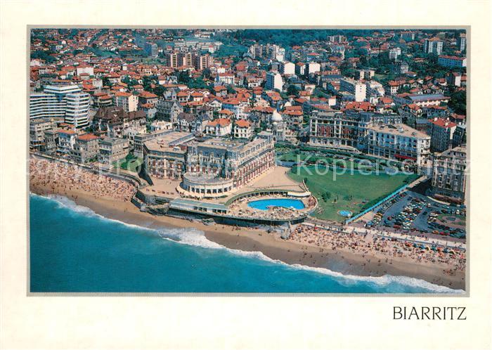 Biarritz Pyrenees Atlantiques Hôtel du Palais et le Miramar Plage vue aérienne