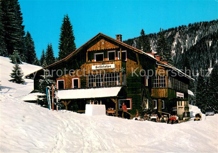 Tiefenbach Oberstdorf Alpengasthof Sesselalpe im Winter Allgaeuer Alpe