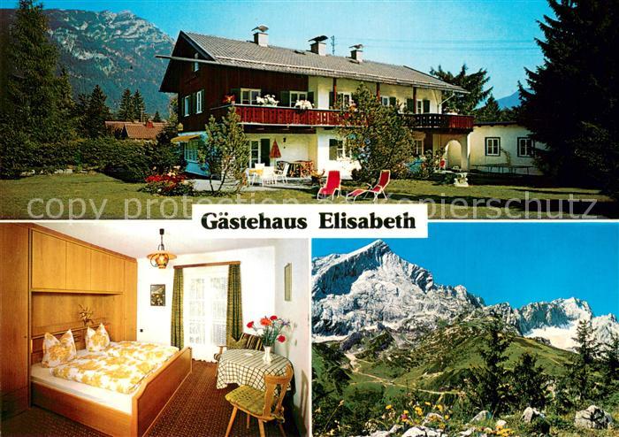 Grainau Gaestehaus Elisabeth Fremdenzimmer Landschaftspanorama Alpen Huber Karte