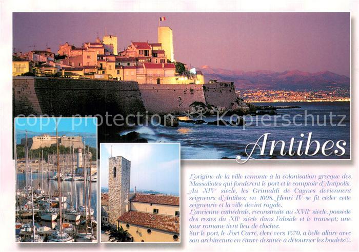 Antibes 06 Alpes Maritimes Kuestenpanorama Hafen Festung