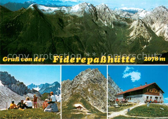 Fiderepasshuette 2078m Oberstdorf Berghuette Panorama Allgaeuer Alpen